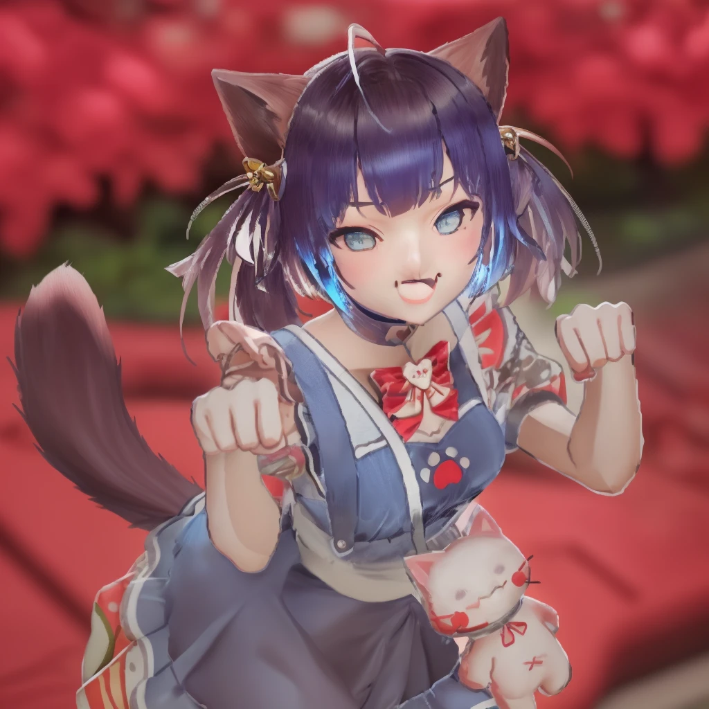 Lean short ribs、live-action、Red Hair、Cat ear、Twin tails、最high quality, (masterpiece:1.2), Very detailed, Are standing, Cat ear, One girl, alone, Looking at the audience, Mouth closed, smile, From above, blue eyes, Red hair, Twin tails , hair ornaments, Tie your hair up, beautiful, beautiful woman, Perfect body, Perfect breasts, wear Kimono, Wear earrings, wear the watch, In the garden, Cherry tree, Traditional Japanese house, Looking at the audience, a smile, realism, masterpiece, Skin Texture, Very detailed, High detail, high quality, 最high quality, 1080P, 16K