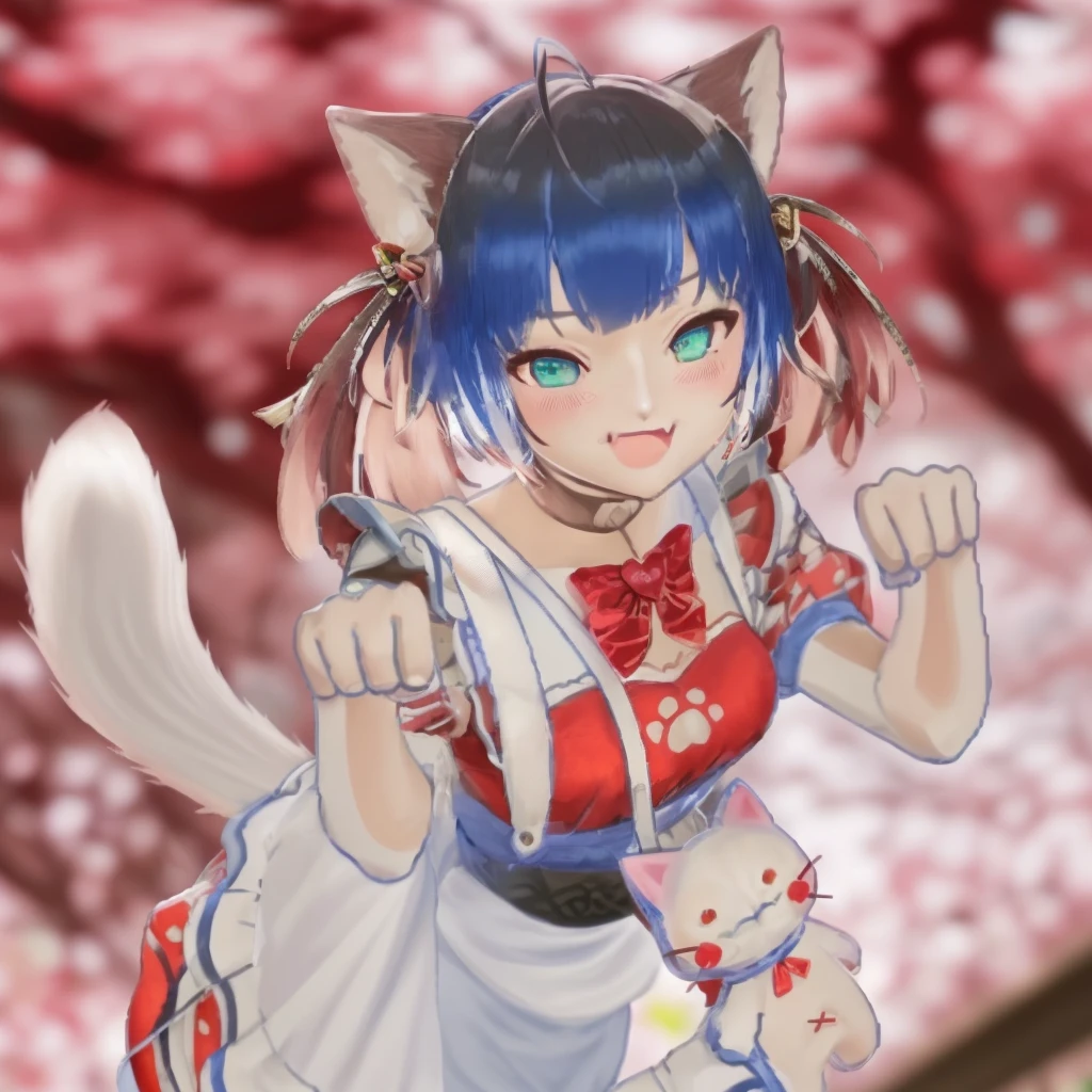 Lean short ribs、live-action、Red Hair、Cat ear、Twin tails、最high quality, (masterpiece:1.2), Very detailed, Are standing, Cat ear, One girl, alone, Looking at the audience, Mouth closed, smile, From above, blue eyes, Red hair, Twin tails , hair ornaments, Tie your hair up, beautiful, beautiful woman, Perfect body, Perfect breasts, wear Kimono, Wear earrings, wear the watch, In the garden, Cherry tree, Traditional Japanese house, Looking at the audience, a smile, realism, masterpiece, Skin Texture, Very detailed, High detail, high quality, 最high quality, 1080P, 16K