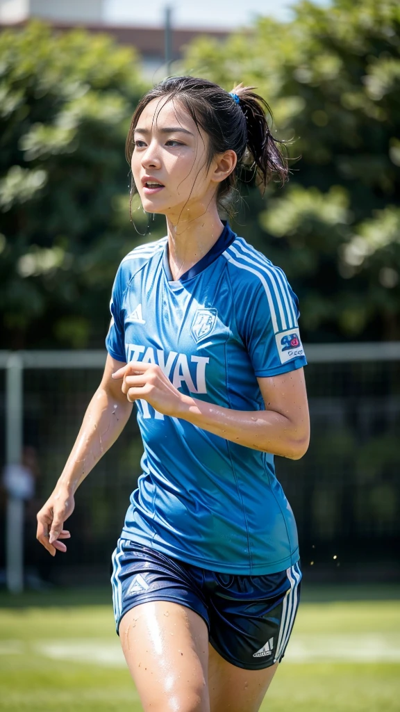 (Highest quality, High resolution:1.2, Super detailed, Realistic:1.37), Vibrant colors, Dynamic Lighting, Wet day, 2 girls, play soccer, Wet Hair, Concentration, Splash, Action Shots, Grass blotches, Muddy ground, Wet turf, Decide, Fast-paced games, Athletic physique, Shiny soccer ball, Wet Uniform, raindrop, Blurred motion, Focus on the ball, Intense competition, Skillful dribbling, Energetic play, Teamwork, powerful shoots, Wet pitch, Passionate sports, Fierce Decide, Humid atmosphere, Fluid movement, emotional expression, Difficult conditions, Dramatic lighting, Women's Sports, Avid athletes, Exciting Games, endure, Excited state, Speed and agility, Energetic play, 濡れたSplash