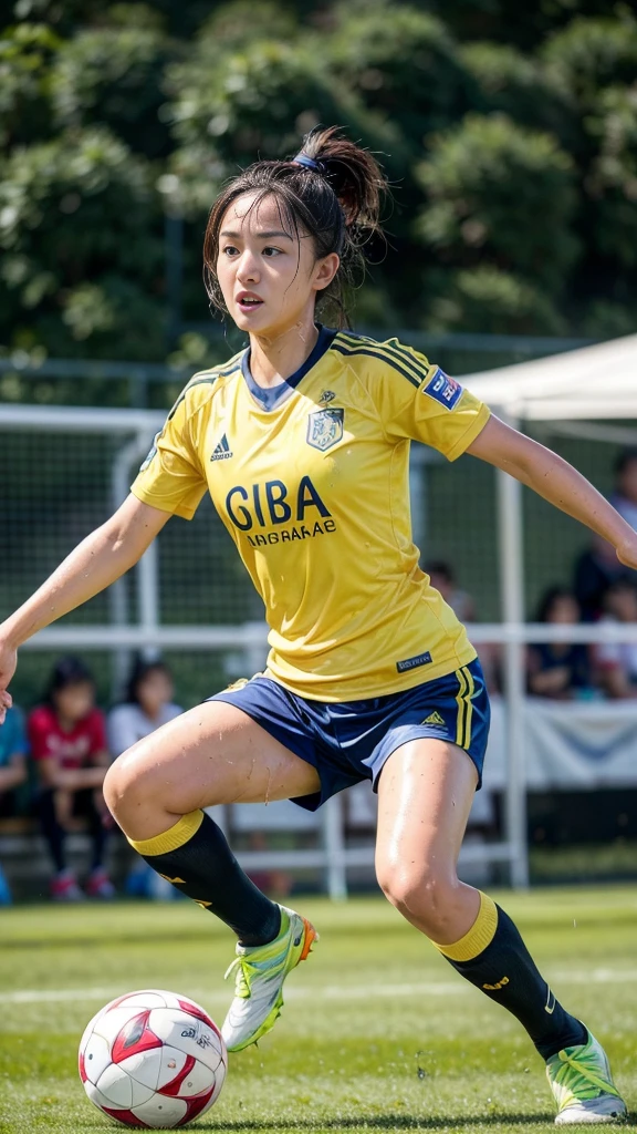 (Highest quality, High resolution:1.2, Super detailed, Realistic:1.37), Vibrant colors, Dynamic Lighting, Wet day, 2 girls, play soccer, Wet Hair, Concentration, Splash, Action Shots, Grass blotches, Muddy ground, Wet turf, Decide, Fast-paced games, Athletic physique, Shiny soccer ball, Wet Uniform, raindrop, Blurred motion, Focus on the ball, Intense competition, Skillful dribbling, Energetic play, Teamwork, powerful shoots, Wet pitch, Passionate sports, Fierce Decide, Humid atmosphere, Fluid movement, emotional expression, Difficult conditions, Dramatic lighting, Women's Sports, Avid athletes, Exciting Games, endure, Excited state, Speed and agility, Energetic play, 濡れたSplash