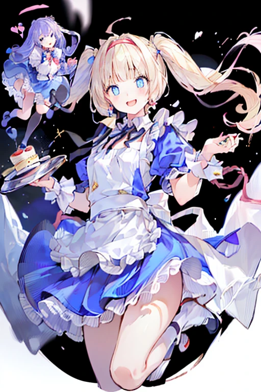 (perky chest:1.2), (pointed chest:1.2),(((Black Tunic:1.3))),(((cakes and bread in the basket),Cute and beautiful girl,Cute round face,Cute smile,with blush cheeks,Red Lip,a girl 17 years old, nsfw:1.2, beautiful body:1.3), shinny skin, BREAK, ((alice in the wonderland:1.3, cute, kawaii, lovely, funny, a girl falling down from sky:1.3, girl flying in sky:1.4, girl floating in air:1.5, rolling upskirt by wind:1.6, (with sparkling eyes and a contagious smile),open mouth, Looking at Viewer, surprised, putting hands on crotch over the skirts:1.5)), BREAK, ((floating things as follows:1.3, PlayingCards, Trump, tea cup, tea pot, tea spoons, pocket watch:1.3, lip sticks, candies:1.2, cookies, jam bottles, classical door_keys)), ((long purply_Blue dress :1.5, wearing long flaired skirt:1.3, the skirt is blowing:1.3, cute pink Apron, black stockingedium long platinum-blonde hair:1.2, twin tail hair:1.6, tied hair with a large ribbon), (Blue eyes, bright pupils with highlights, detailed eyes), (lying down on your back:0.7, spreading legs with rising up straight:0.7), sexy posture, fantastic colorful art, (fantasy art:1.2, wondered images), ((correct anatomy:1.5, perfect anatomy:1.3, correct hand, small foot:1.2)),
