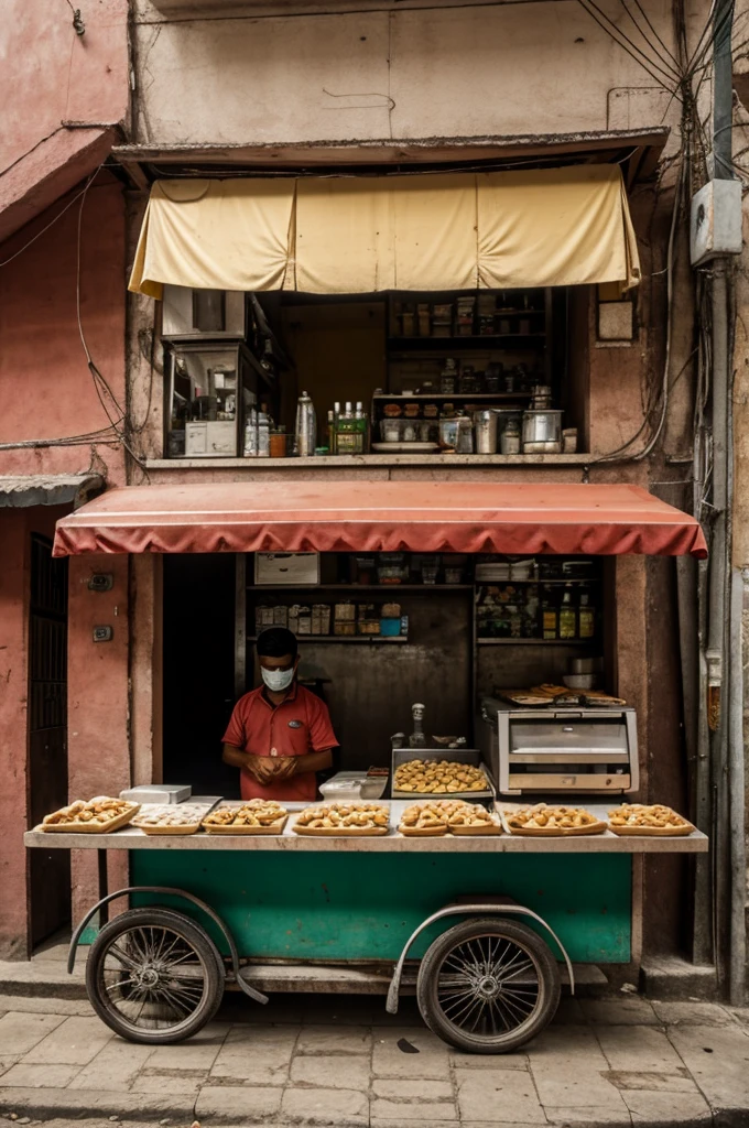 Sad empanada seller without customers