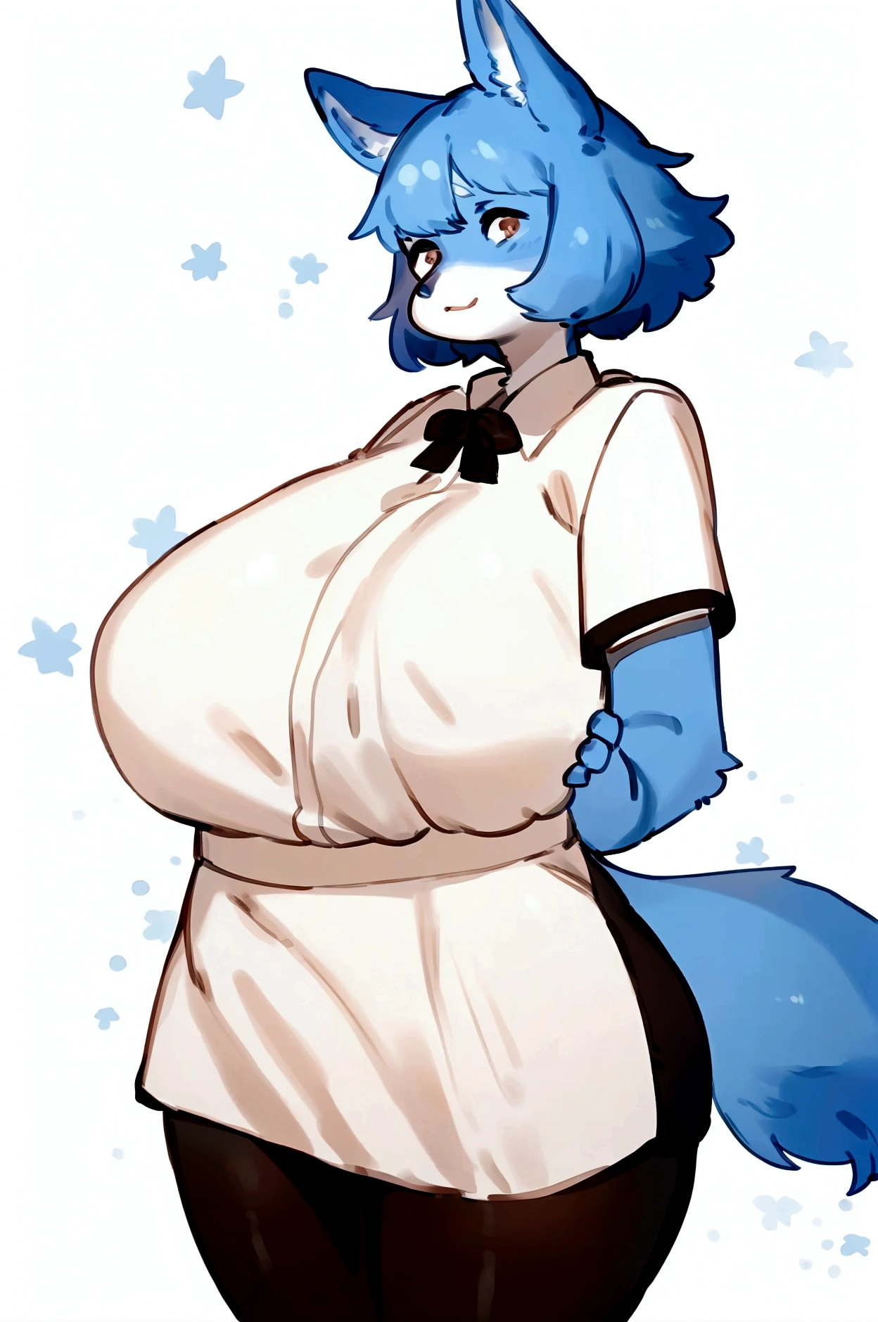 By bebebebebe, by spuydjeks, by buta99, by spikedmauler a cute blue wolf girl furry with big tits