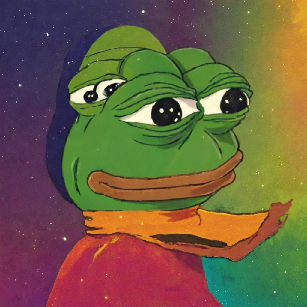 pepe the frog,website is live,happy,colorful,cartoon style,whimsical,meme,internet culture,vibrant colors,funny,quirky,digital art,illustration,dynamic composition,humorous,bright,playful,detailed,cute,memetic,internet meme,viral,pop culture