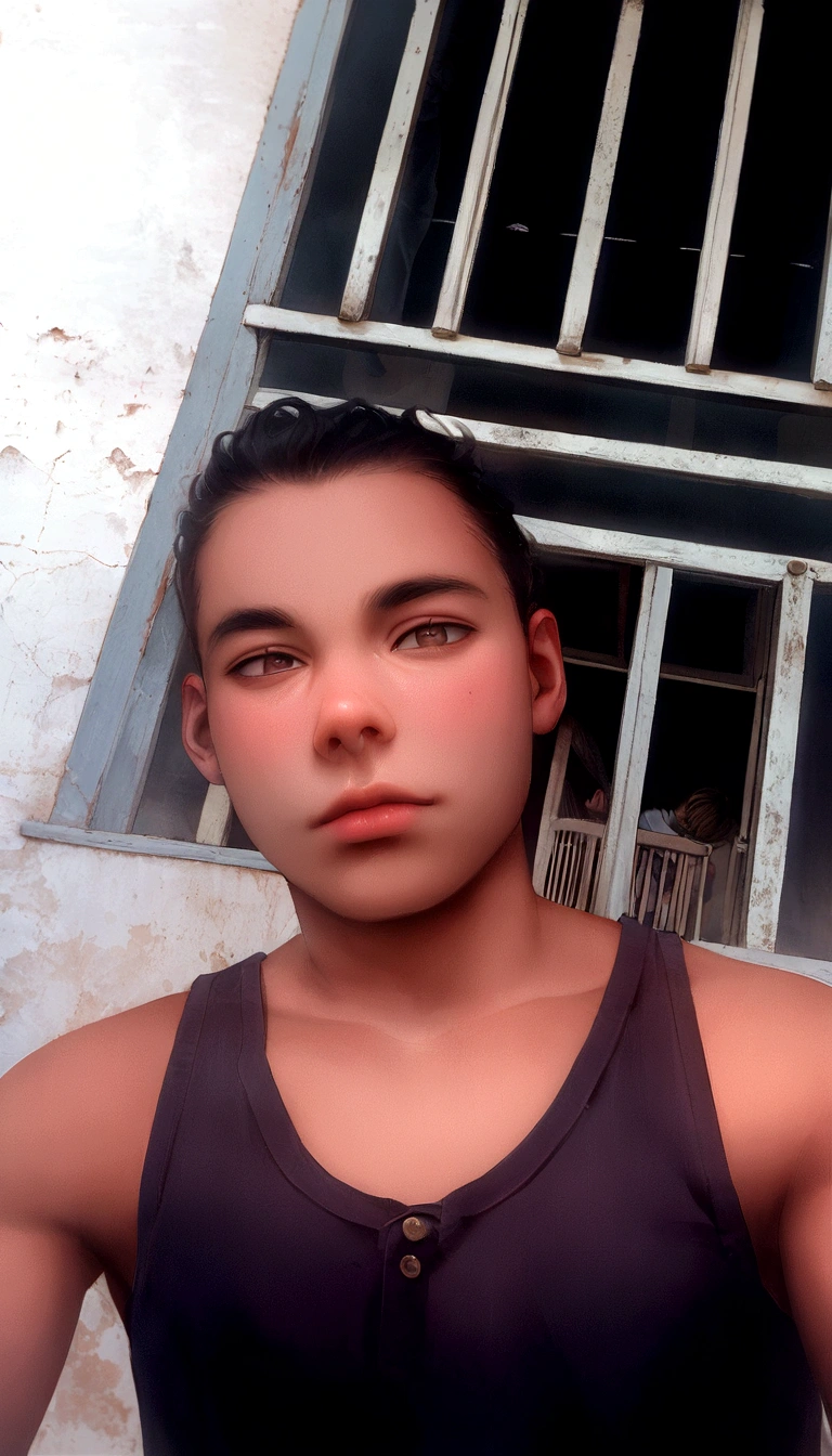 There&#39;s a young man standing in front of a window, about 19 years old, caio santos, Riyad Cassim, José Miguel Roman France, taken at the beginning of 2020, frontal image, Matthew 9 5, 1 6 years old, 18 years old, he is about 20 years old