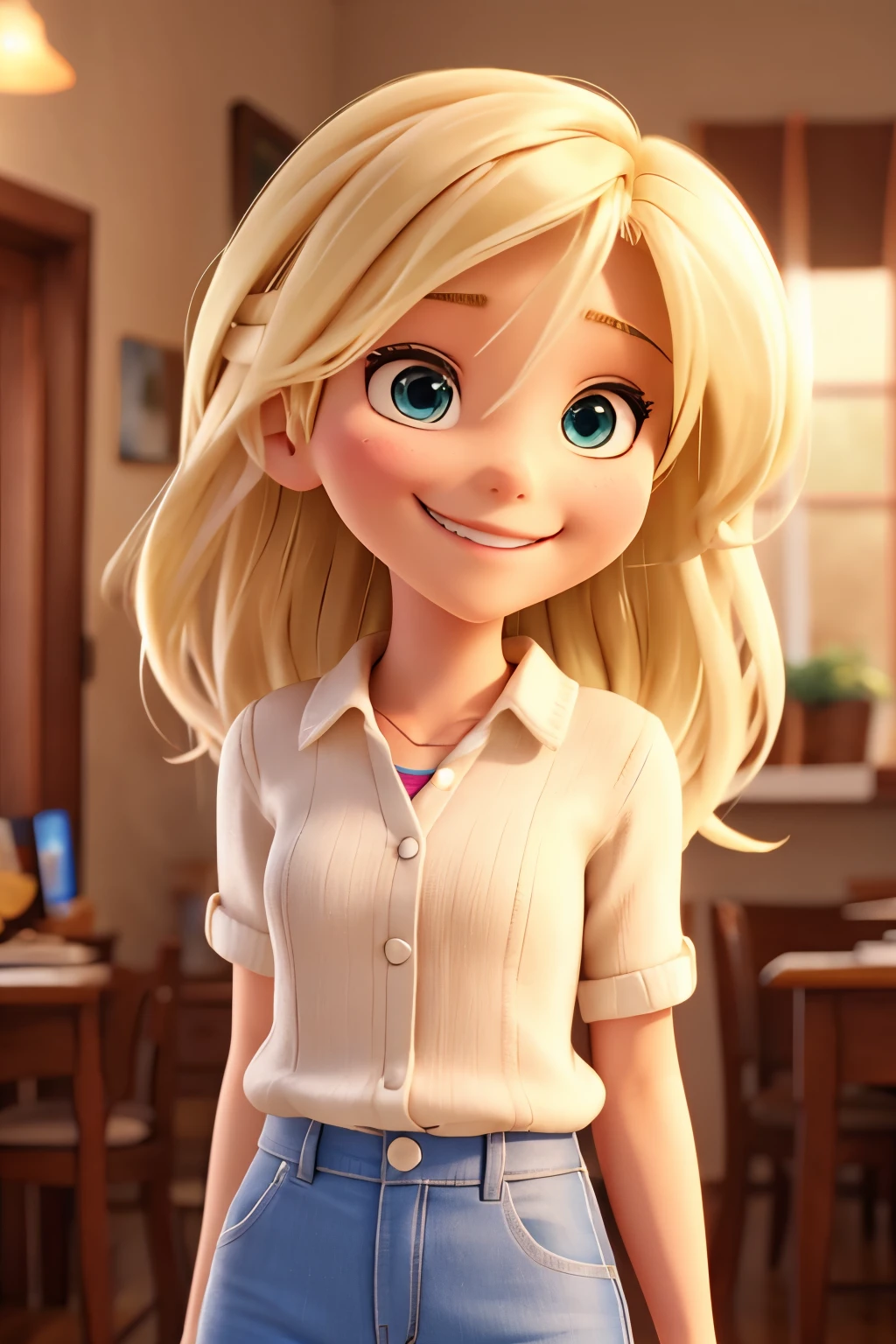 blonde smiling