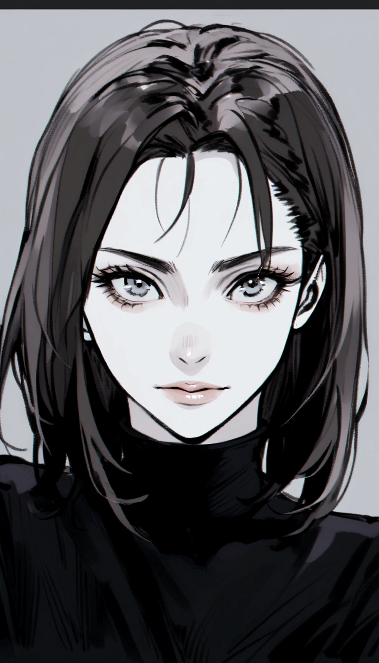 girl, black hair, short hair
