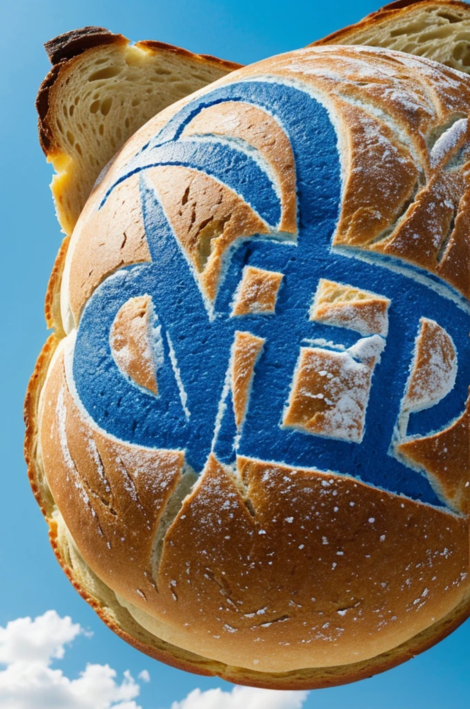 Create the logo of a healthy bakery called "Bread of Life" make it sky blue and black