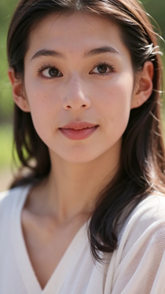 (((Ultra-high resolution、close、Cute Japanese Woman)))、顔のUltra-high resolutionクローズアップ画像を作成してください。
Long, straight black hair frames her face。
So that every single hair is clearly visible、Depicts subtle color changes depending on the amount of light hitting the subject。
The skin is white and smooth、Has a natural glow。
Fine skin texture、Representing the fine details of pores。
amountや頬に薄い赤みがある部分を詳細に。
The eyes are almond-shaped and dark brown.。
Fine details of the iris、Depicts color gradations and patterns。
Long, natural-looking eyelashes, each and every one visible。
Well-groomed eyebrows、indivual々The hair is clearly visible。
Light reflects off into the eyes、Create small highlights。
noseは繊細で、nose孔の細かいディテールがある。
Lips are plump and naturally pink。
Depicts the fine lines and soft curves of the lips。
Shiny、Accentuate the shape。
Detailed depiction of lip texture。
Particular attention to the depiction of light and shadow。
Soft natural light gently illuminates the face from the front。
amount、nose、Creates a subtle glow on the cheeks。
Shadows are cast softly along the contours of the face、cheekbone、Jaw Curve、noseの側面を強調。
The gloss of her lips reflects the light faintly.、Emphasizes plump texture。
The shadow of the hair adds depth and dimension.、indivual々The hair shines in the light。
The background is simple and blurred.、Focus on the face。
In the highest quality、Representing the utmost detail。
Negative prompts:

Noisy Images、Low resolution、Avoid blurry detaily hair is messy、Avoid unnatural hair textures。
Skin is unnaturally smooth、Avoid overly processed skin images。
Pores are invisible、Avoid products that have lost their skin texture。
Flat iris、Avoid those that lack detailed information。
short lashes、Avoid unnaturally thin eyebrows。
Light reflects off into the eyesていない、Avoid those with expressionless eyes。
noseのディテールが欠けているものは避ける。
Dry lips、Avoid unnatural colors。
Lip texture is not visible、Avoid non-shiny items。
Poor balance of light and shadow、Avoid evenly lit faces。
amount、nose、Avoid products that don&#39;t have a glow on your cheeks.。
cheekboneやJaw Curveが強調されていないものは避ける。
The shadow of the hair is shallow、Avoid things that lack volume。
The background is complicated、Avoid images where the face is not in focus。