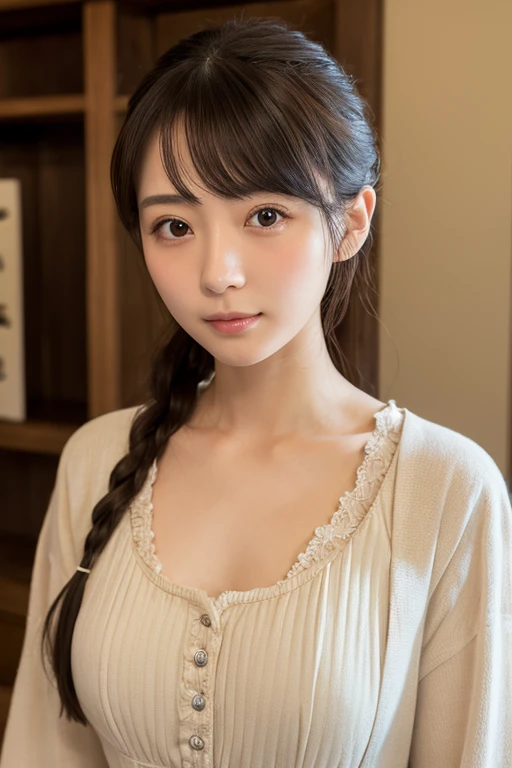 ((Highest quality)), ((masterpiece)), (detailed),Perfect Face,Japanese,Fair skin,Upper Body、The innkeeper