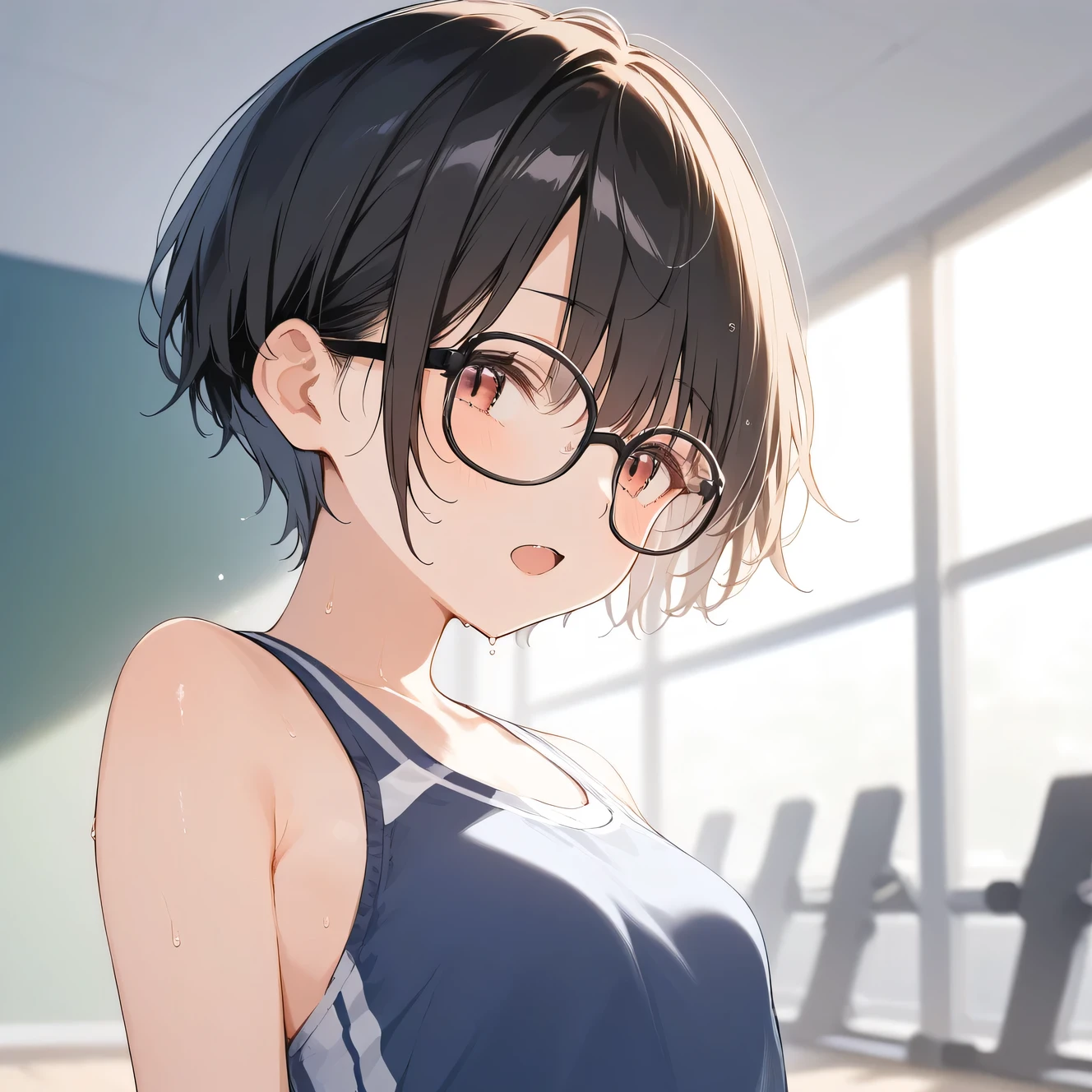 Athletics Beauty、Glasses、Collapse、Breathe on your shoulders
