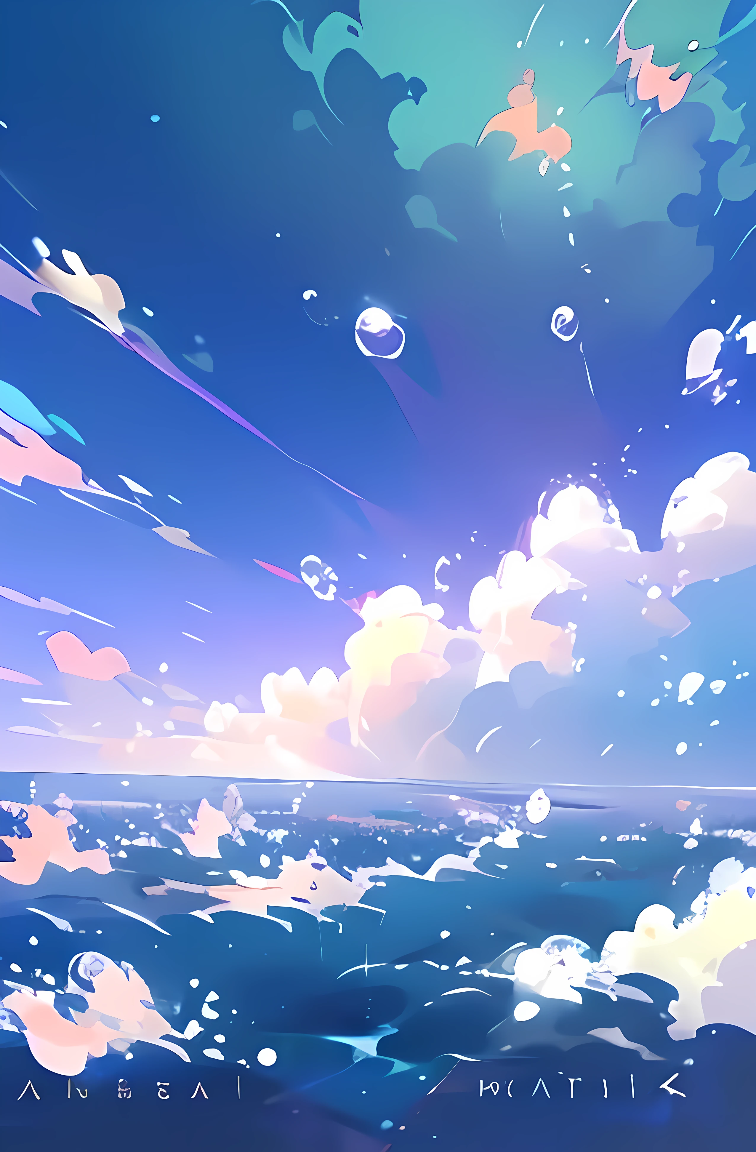 bubbly scenery, colorful anime movie background, floating bubbles, escaping air bubbles, anime background art, dreamy psychedelic anime, beautiful anime scene, beautiful anime scenery, anime background, bubbly underwater scenery, bubbles in the air