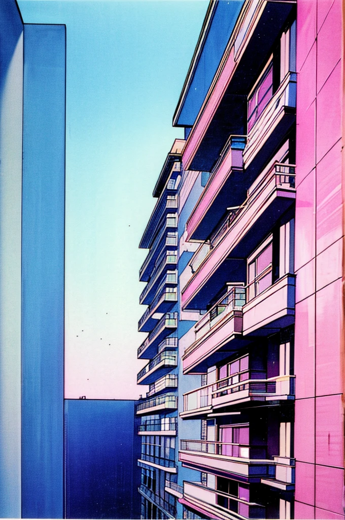 1990s (style), 1980s (style), vaporwave aesthetic, city scape

