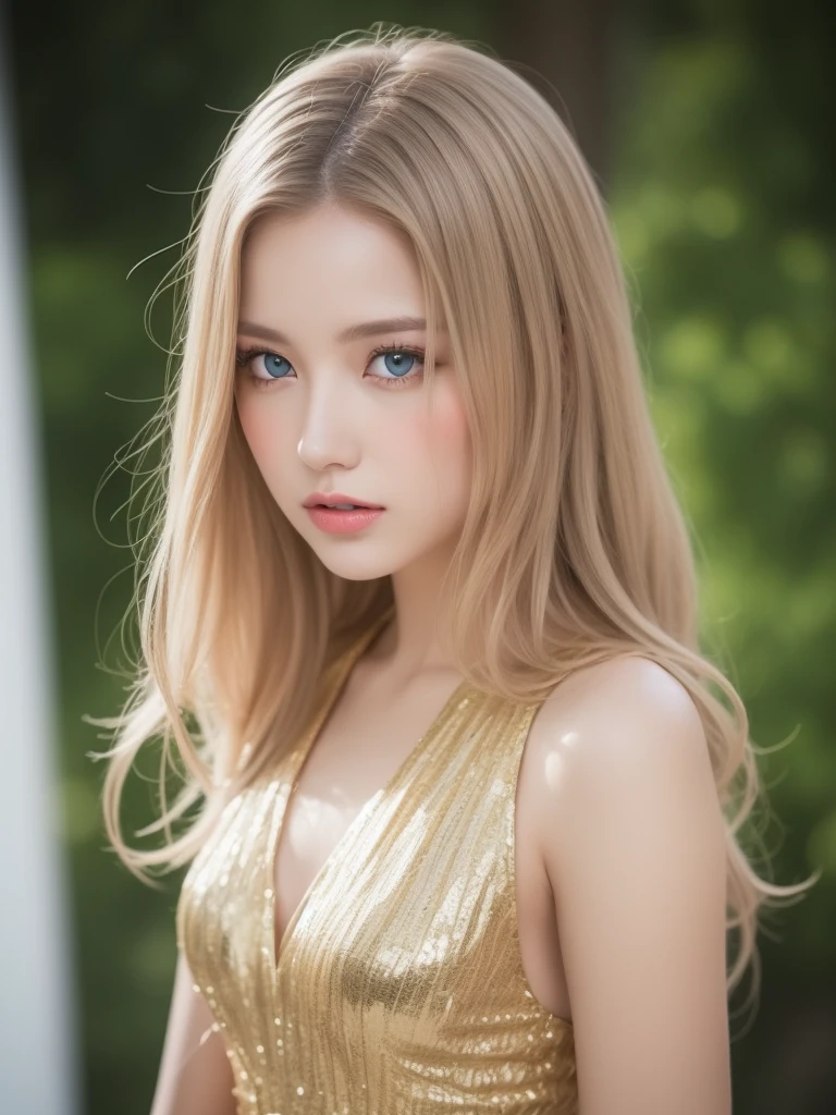 Marshajkt48 in a fantastic space, Tight micro dress white and gold color, 98k, {{Masterpiece}}, Best Quality, High Quality:1.4), {{[[FRONT LOOK}}, eye_contact, Various poses)]], very pretty look face, and very pretty eyes, cute images, lovely images, {{whole full body}}, {{{{{{{{Long legs}}}}}}}}, {{{{slim sexy body}}}}, {{{{{{Tall woman}}}}}}, {{177 cm tall}}, solo, beautiful, lovely, adorable, pale skin, {{18to 22 years old German girl}}, look beautiful German girl and blue eyes or green eyes with platinum blonde hair color), Nordic German young girl, {{{{{{{{{{full body}}}}}}}}}}, {{{{{{{{{{high_heels}}}}}}}}}},