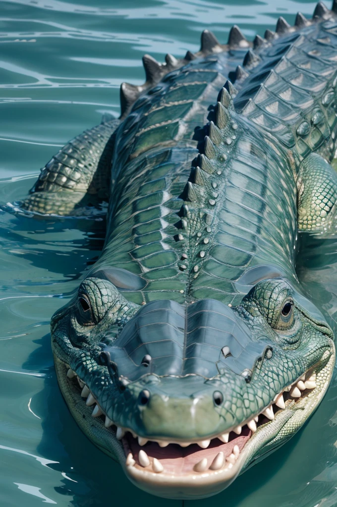 Alligator with flipper and fin 