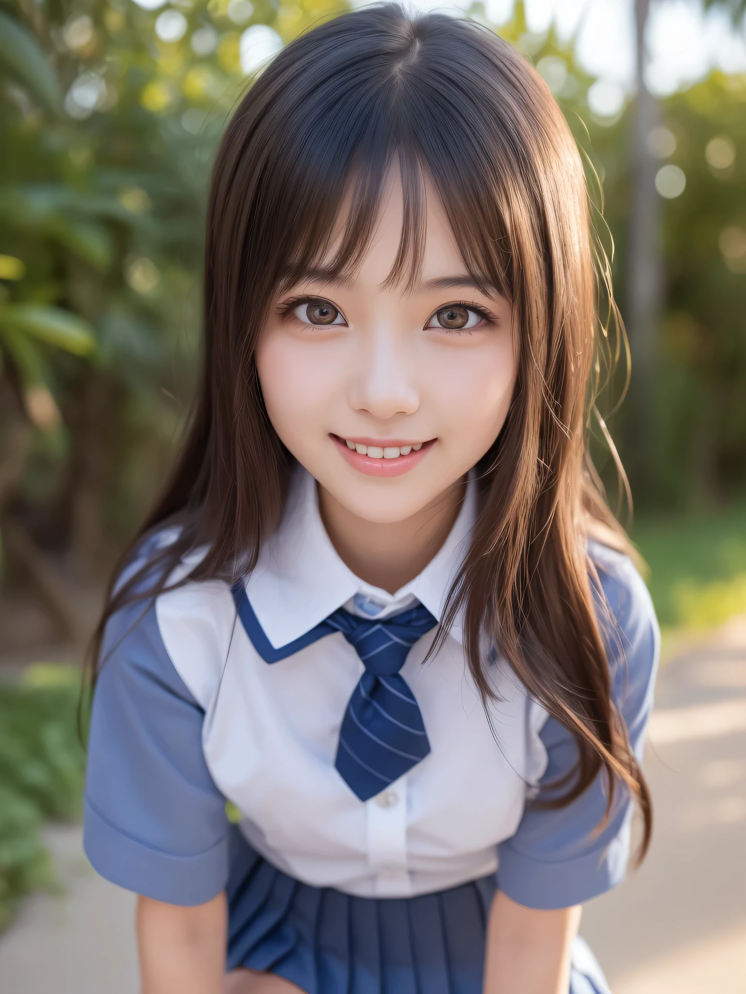 (2girl), kawaii, (round eyes:1.2), (highly detailed face and eyes), (big smile), Amazing face and eyes, (school uniform, pleated mini skirt:1.3), (Best Quality:1.4), (Ultra-detailed), (extremely detailed CG unified 8k wallpaper), Highly detailed, High-definition raw color photos, Professional Photography, Realistic portrait, summer, (beach), (fine face:1.2),