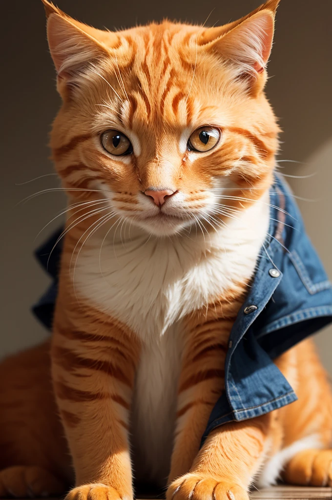 An orange cat crying
