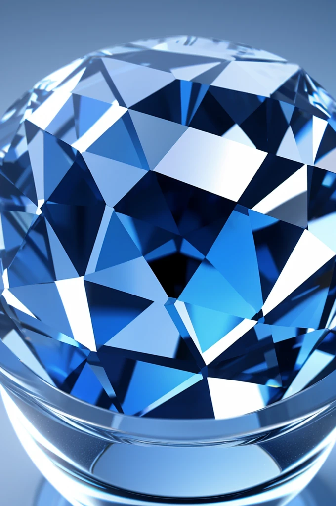 A diamond in 3D... With a blue glass-like gradient background.