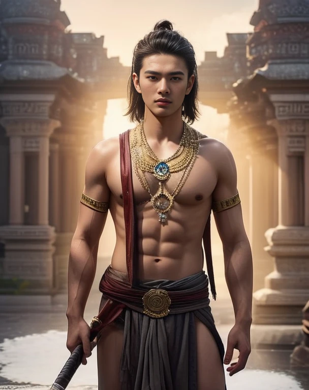 Haraf man looking at camera, perfect has a round face, A well-maintained model., Close-up photo, Southeast Asian man with a round face, 3-D profile picture, 8K, 45,000,000 pixcls, realistic light colors, beautiful young asian man, Asian man, charming anime,  Comfortable pose, Anime Asian man in real life, attractive handsome man, young Asian man, Russian mixed with Japanese, perfect body, Freestyle photo of a handsome young man, ผู้Asian manที่สวยงาม, The character is in her natural pose., 
