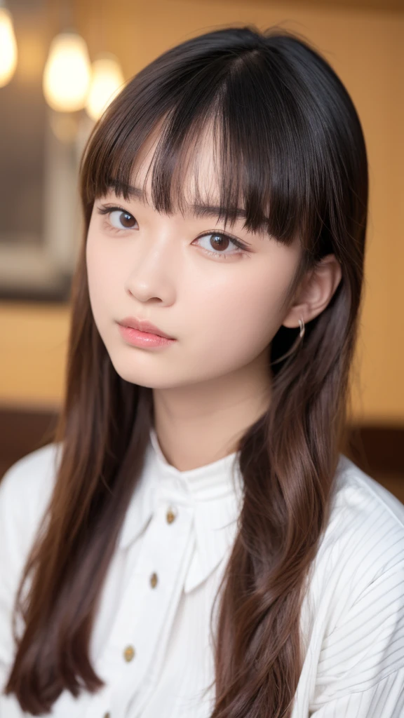 (((Ultra-high resolution、close、Cute Japanese Woman)))、顔のUltra-high resolutionクローズアップ画像を作成してください。
Long, straight black hair frames her face。
So that every single hair is clearly visible、Depicts subtle color changes depending on the amount of light hitting the subject。
The skin is white and smooth、Has a natural glow。
Fine skin texture、Representing the fine details of pores。
amountや頬に薄い赤みがある部分を詳細に。
The eyes are almond-shaped and dark brown.。
Fine details of the iris、Depicts color gradations and patterns。
Long, natural-looking eyelashes, each and every one visible。
Well-groomed eyebrows、indivual々The hair is clearly visible。
Light reflects off into the eyes、Create small highlights。
noseは繊細で、nose孔の細かいディテールがある。
Lips are plump and naturally pink。
Depicts the fine lines and soft curves of the lips。
Shiny、Accentuate the shape。
Detailed depiction of lip texture。
Particular attention to the depiction of light and shadow。
Soft natural light gently illuminates the face from the front。
amount、nose、Creates a subtle glow on the cheeks。
Shadows are cast softly along the contours of the face、cheekbone、Jaw Curve、noseの側面を強調。
The gloss of her lips reflects the light faintly.、Emphasizes plump texture。
The shadow of the hair adds depth and dimension.、indivual々The hair shines in the light。
The background is simple and blurred.、Focus on the face。
In the highest quality、Representing the utmost detail。
Negative prompts:

Noisy Images、Low resolution、Avoid blurry detaily hair is messy、Avoid unnatural hair textures。
Skin is unnaturally smooth、Avoid overly processed skin images。
Pores are invisible、Avoid products that have lost their skin texture。
Flat iris、Avoid those that lack detailed information。
short lashes、Avoid unnaturally thin eyebrows。
Light reflects off into the eyesていない、Avoid those with expressionless eyes。
noseのディテールが欠けているものは避ける。
Dry lips、Avoid unnatural colors。
Lip texture is not visible、Avoid non-shiny items。
Poor balance of light and shadow、Avoid evenly lit faces。
amount、nose、Avoid products that don&#39;t have a glow on your cheeks.。
cheekboneやJaw Curveが強調されていないものは避ける。
The shadow of the hair is shallow、Avoid things that lack volume。
The background is complicated、Avoid images where the face is not in focus。