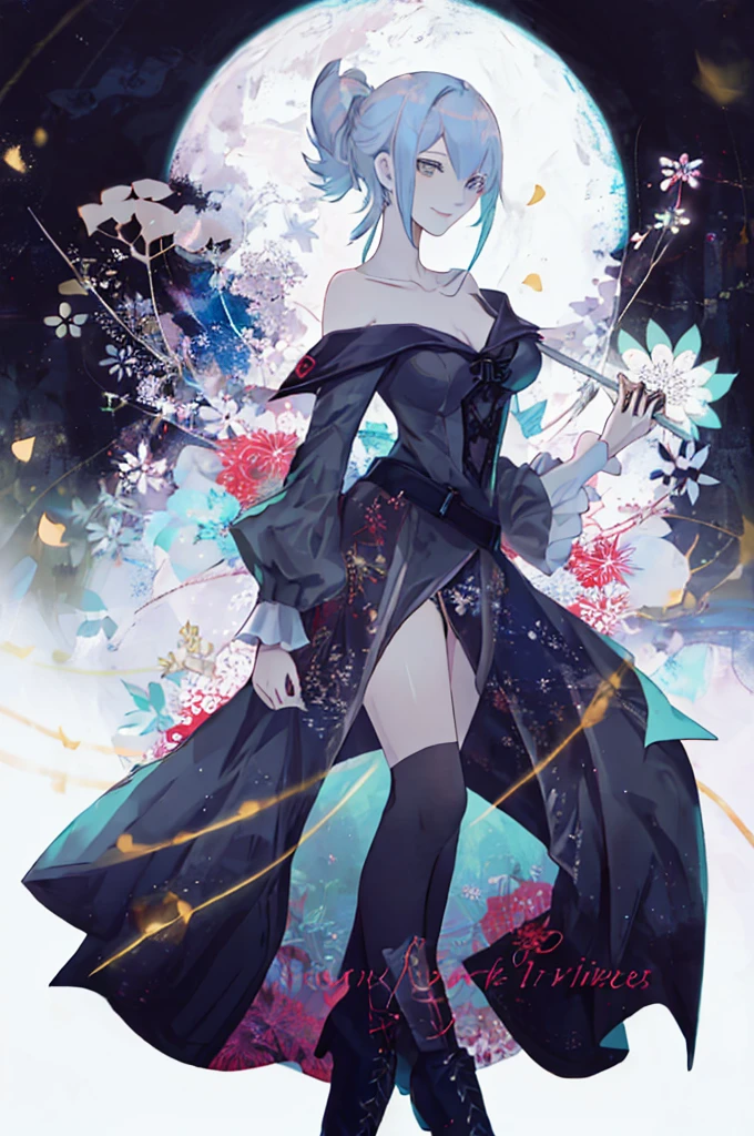  ((best quality)), ((masterpiece)), (detailed), 1girl, Character design, female, dynamic poses, ((long blue hair)), grey white eyes, very skinny, detailed, best quality, no accesoires around the neck, prominent collarbones, skinny arms, full body, blank white background, plain background, white background, ((red and white clothing)), Bloodborne inspired, occult aesthetic, occult, detailed and intricate steampunk and detailed gothic, Very dramatic and cinematic lighting, cosmic horror, grim-dark, side-lighting, perfect face,  Fluttering lace flared long knee length dress with frilly petticoats, knee length dress, pleated petticoats, petticoats gothic, complex lace boots, side-lighting, gothic aesthetic, wielding a mighty sword with mechanical components, mandalas, small breasts, a fairy, various different types of insect wings,full body, whole body, white holy clothes,white holy clothes,((evil smile)),(blue hair),she has a big sword in her hand,