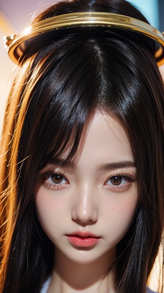 a close up of a person with a halo on their head, digital art on pixiv, anime art wallpaper 4k, anime art wallpaper 4 k, anime art wallpaper 8 k, by Yuumei, ross tran style, 4 k manga wallpaper, beautiful anime artwork, inspired by Ross Tran, ross tran!!!, digital anime art, iridescent wings