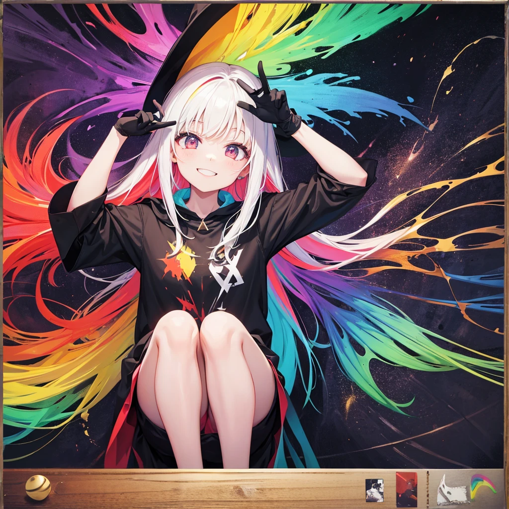 witch(Art room Painting on canvas(Crucifixion Slam Rainbow colors)smile)Poster