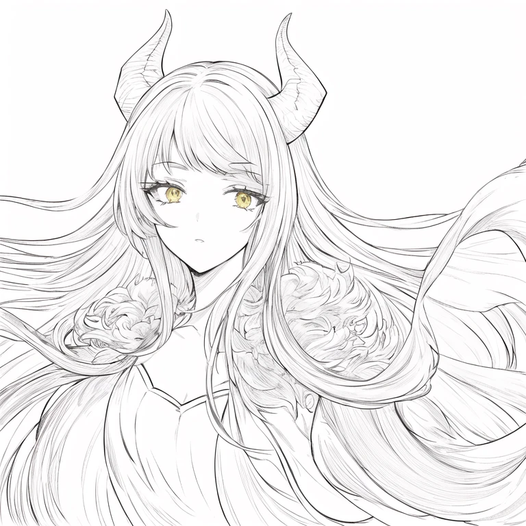 1 girl, 29 years old, long hair, two dragon horns, red hair, yellow eyes, gradient, red aura, dragon armor, 2d, masterpiece, best quality, anime, highly detailed face, white background, perfect lighting, looking at viewver, portrait, dragonborn,
