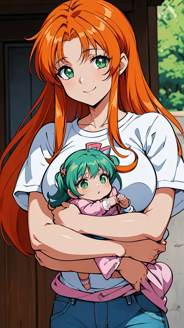 score_9, score_8_up, score_7_up, score_6_up, score_5_up, score_4_up, (source_anime), 2girls, evangellion, asuka langley (small breasts), katsuragi misato (Higher) (big breasts), yuri, Messy apartment, full body, breast sucking, Table In the corner, beer cans, drunk, breast milk, Surprised, Low Illumination, 1Sleeping, Dawn, night, Huge breasts