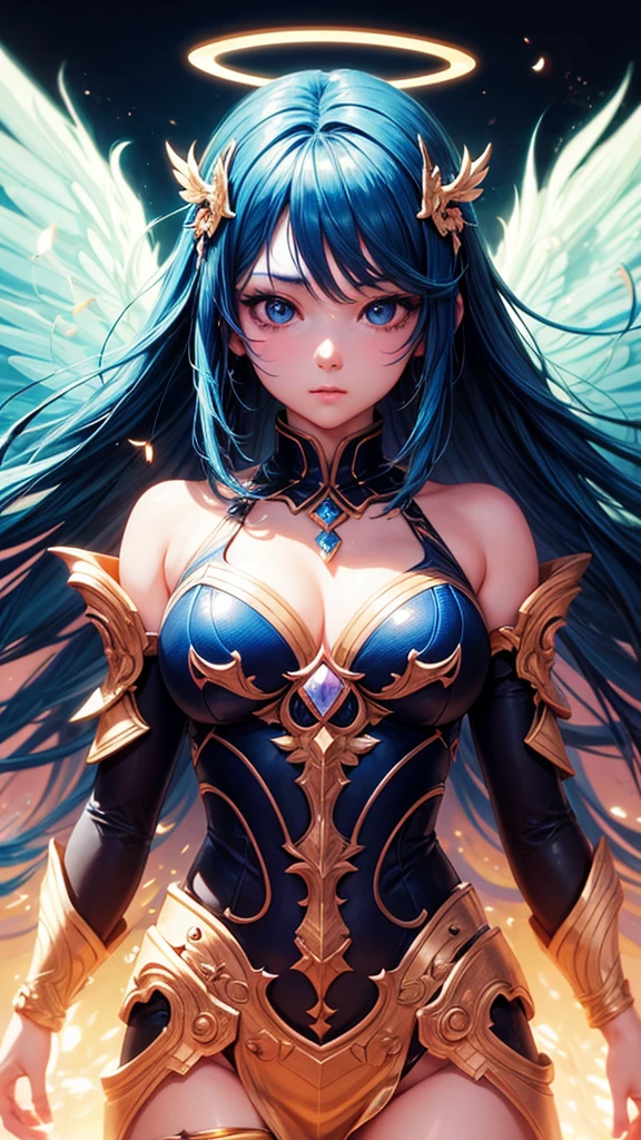 a close up of a person with a halo on their head, digital art on pixiv, anime art wallpaper 4k, anime art wallpaper 4 k, anime art wallpaper 8 k, by Yuumei, ross tran style, 4 k manga wallpaper, beautiful anime artwork, inspired by Ross Tran, ross tran!!!, digital anime art, iridescent wings