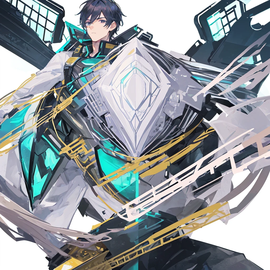 (worst quality, low quality, large head, extra digits:1.4), Character design, full body, good looking, musclr man, man, male, Vtuber, white background