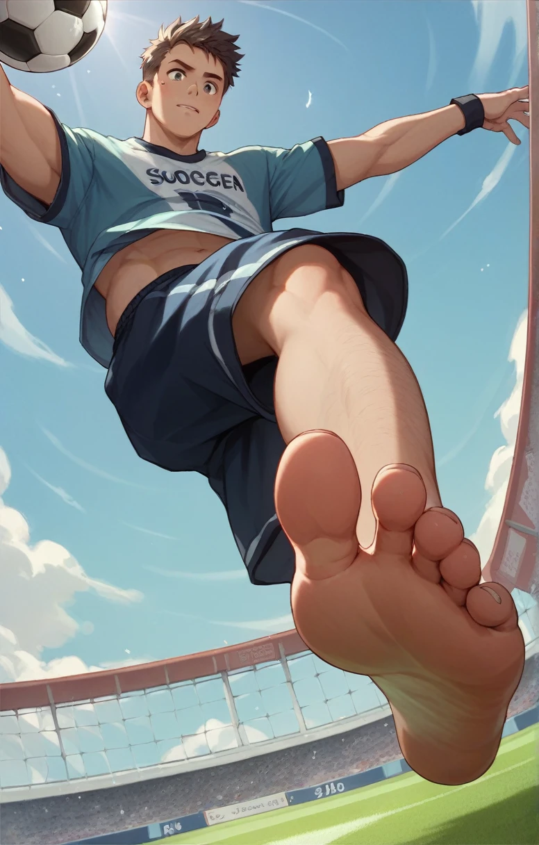 Soccer boy
Showing feet
Low angle