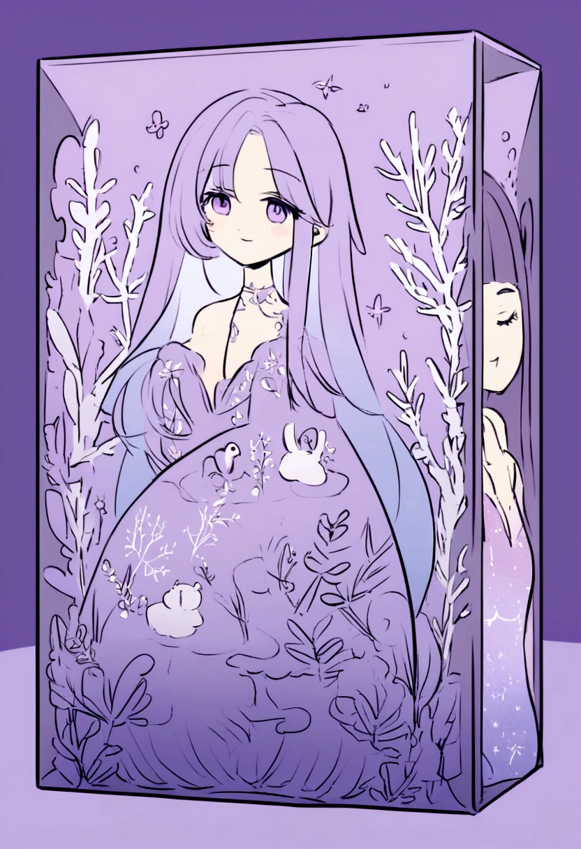 GIVE ME A DRAWING OF THE BOX AND THE SHAMPOO INSIDE, Give me two CARTOONS of a shampoo and that the bottle is coral in color and another in lilac color with a lavender and rosemary theme that looks like a drawing and that in the center is "LavandaRom" AND THAT IT IS IN A NICE PACKAGING. I MEAN IN A BOX OR SOMETHING SO THAT THEY ARE DRAWN, DRAWN NOT IMAGES BUT DRAWING
