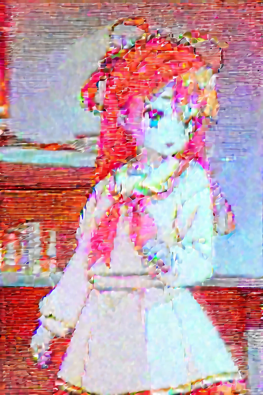ngnlshiro, shiro, long hair, hair between eyes, very long hair, white hair, messy hair, (yellow eyes:1.3),
BREAK crown, shirt, long sleeves, school uniform, serafuku, sailor collar, neckerchief, white sailor collar, yellow neckerchief,
BREAK indoors,
BREAK looking at viewer, (cowboy shot:1.5),
BREAK (masterpiece:1.2), best quality, high resolution, unity 8k wallpaper, (illustration:0.8), (beautiful detailed eyes:1.6), extremely detailed face, perfect lighting, extremely detailed CG, (perfect hands, perfect anatomy),best quality, masterpiece, highres, solo, {toxico_dannar_futokunoguild:1.15}, black_hair, twintails, blue_eyes, hair_ornament, blush, thick_eyebrows, open_mouth, 1girl, outdoors, shirt, tree, upper_body, white_shirt, blurry_background, looking_at_viewer, ponytail, collared_shirt, hair_bobbles, long_hair, side_ponytail, sweatdrop, closed_mouth, smile