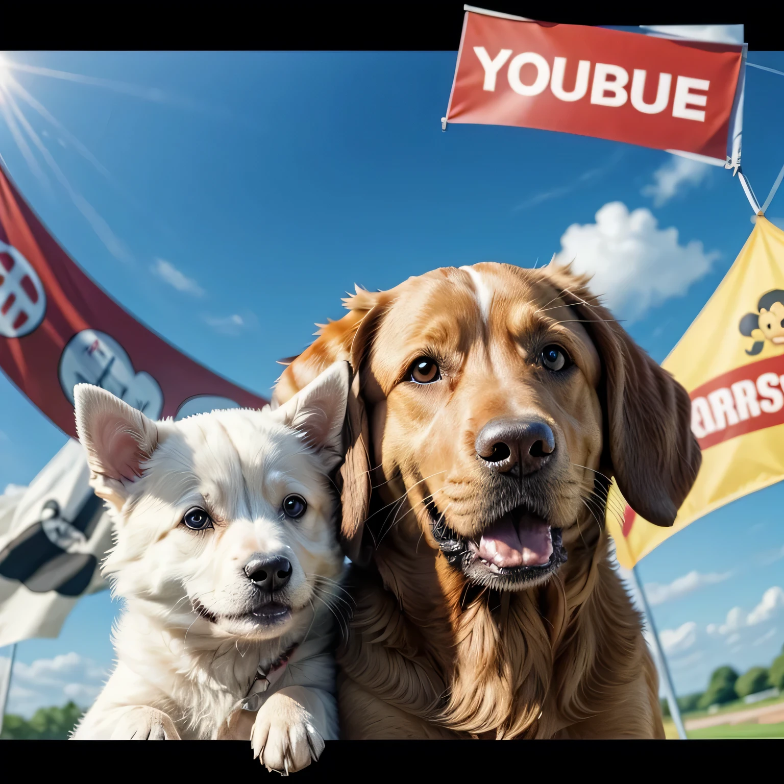 dog, cartoon, anime, pet, banner for youtube
