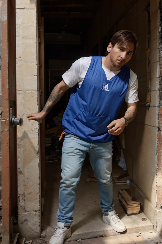 Messi is a construction worker