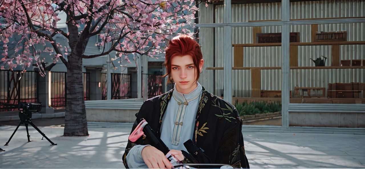 Portrait, shot on Leica, shadowplay, gorgeous lighting, subtle pastel hues, outdoors