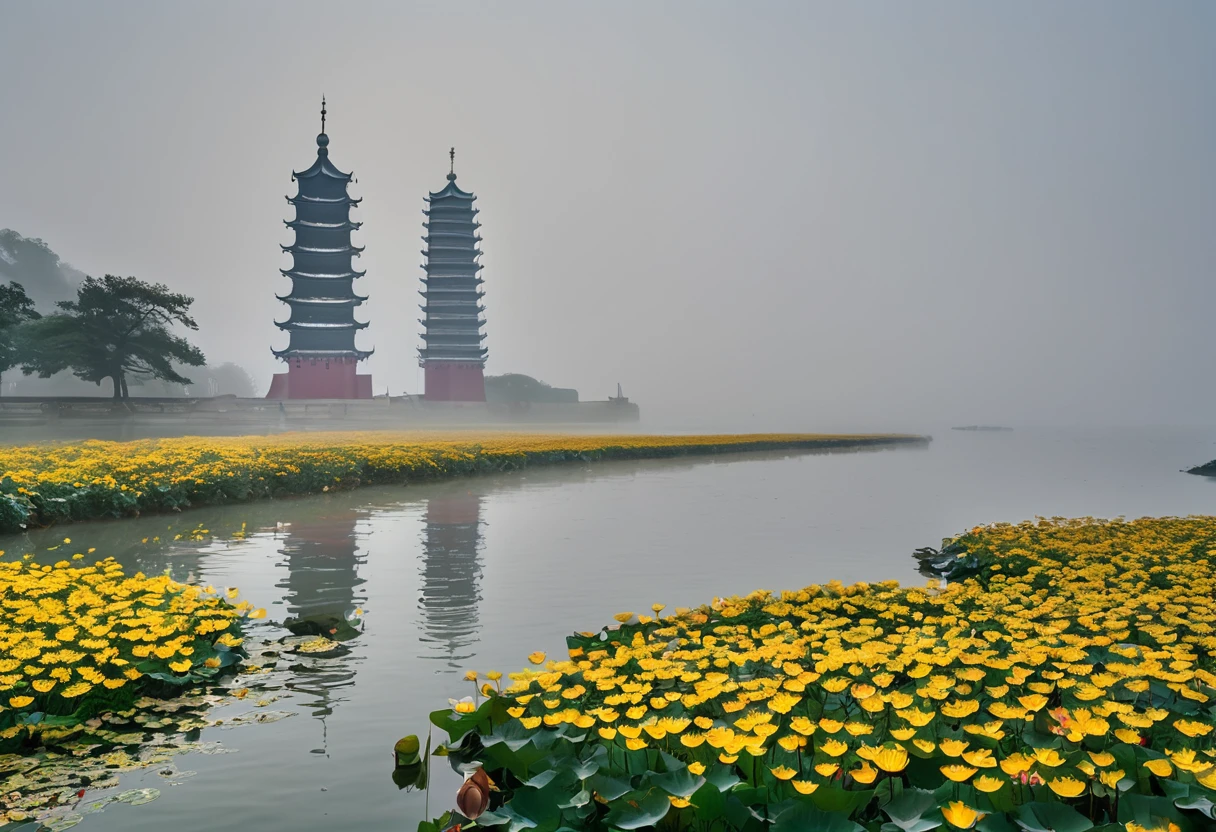 夏天的北京North Sea公园，White Tower，Morning mist，夏天的北京North Sea公园，White Tower，Morning mist，夏天的北京North Sea公园，White Tower，Morning mist，North Sea，Lotus，Search for ancient Chinese royal ships，中国宫廷古船White Tower，Fog，North Sea，Lotus，Search for ancient Chinese ships，HD，8K，raw，A masterpiece of international photography masters