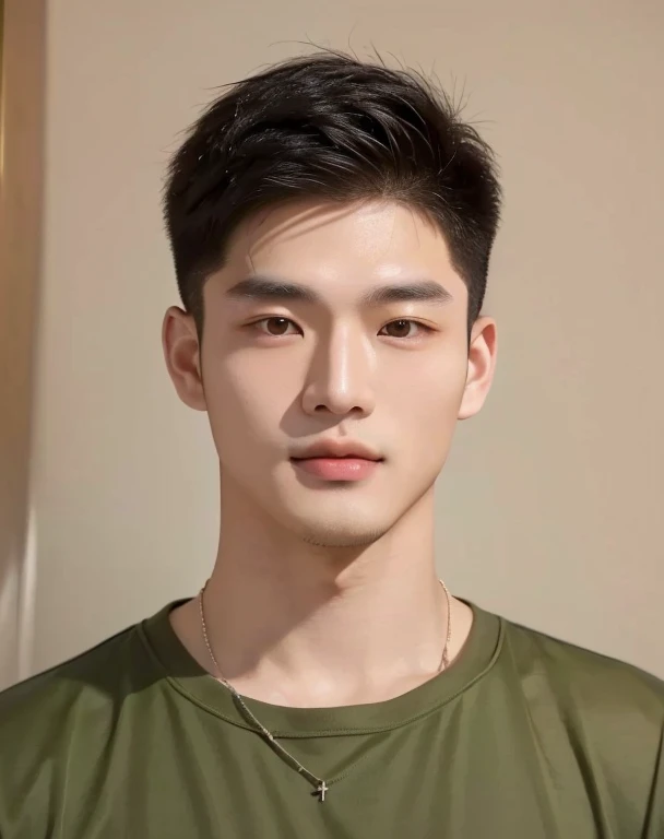 Aaraf wearing a white shirt and necklace stood in front of a bush., Haraf man looking at camera, perfect has a round face, A well-maintained model., Southeast Asian man with a round face, 3-D profile picture, 8K, 45,000,000 pixcls, realistic light colors, beautiful young asian man, charming anime, Comfortable pose, Anime Asian man in real life, attractive handsome man, young Asian man, Russian mixed with Japanese, perfect body, Freestyle photo of a handsome young man, ผู้Asian manที่สวยงาม, The character is in her natural pose., Yanjun Chengt, Handsome Chad Chin, South Korean man, Ryan Jia, Inspiration from Yan Juncheng, Xindong Chen, Hess Jinyao, Asian man, Chai Sukun, 2 8 years, 2 7 years, Long Que Chen, Yi Hao Ren
