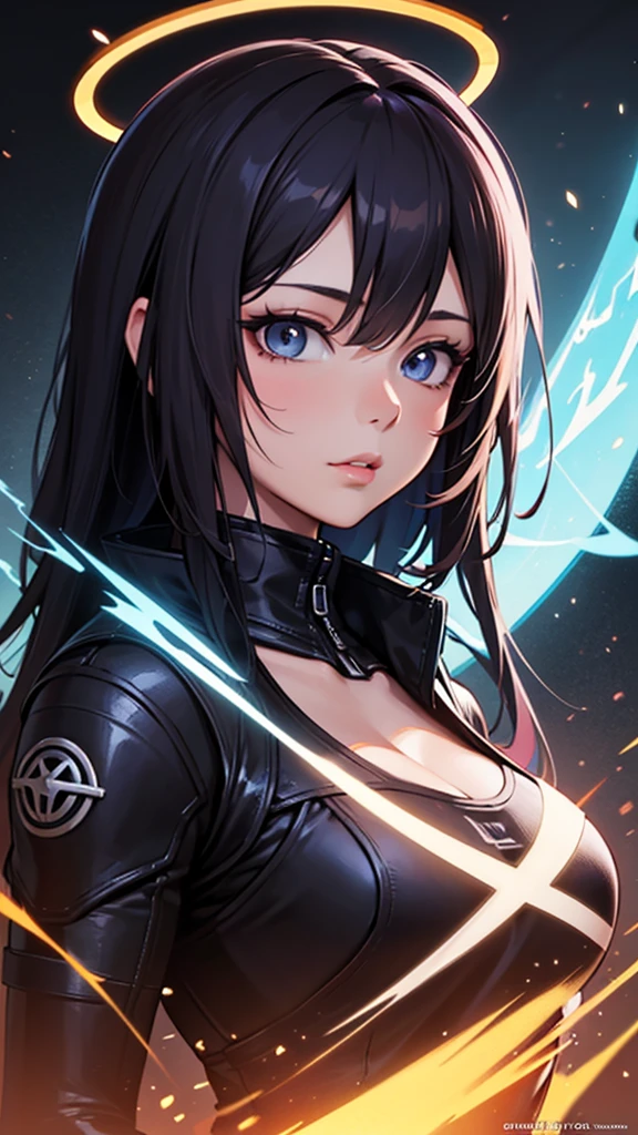 
a close up of a person with a halo on their head, cyberpunk art by Yuumei, pixiv contest winner, fantasy art, digital art on pixiv, anime art wallpaper 4 k, anime art wallpaper 4k, anime art wallpaper 8 k, ross tran style, 4 k manga wallpaper, beautiful anime artwork, ross tran!!!, digital anime art