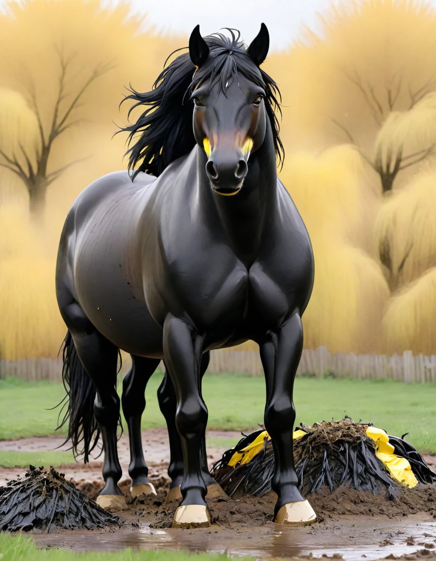 ((black horse feral):1.5) ((perfect anatomy)), big butt, male,((photorealistic)), on a waterfall, ((body super wet):1.5),((with jockstrap)), massive muscled male ((Good anatomy)) , ((long black hair):1.5), ((detailed green eyes)), beautiful fur, HDR, 45mm, beautiful butt((perfect resolution)), ((with two balls and sheath between the legs):1.4), ((solo):1.5)