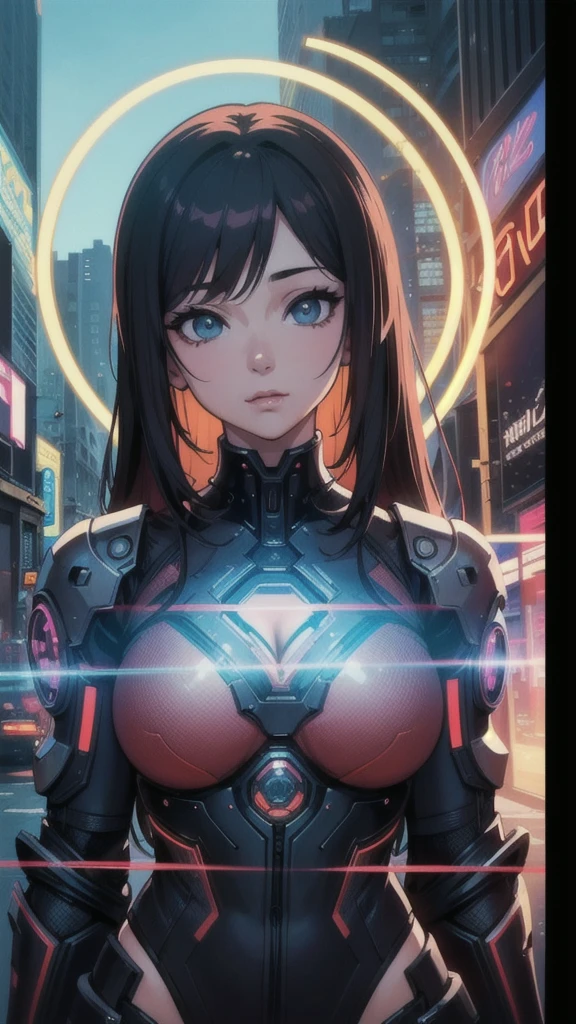 a close up of a person with a halo on their head, cyberpunk art by Yuumei, pixiv contest winner, fantasy art, digital art on pixiv, anime art wallpaper 4 k, anime art wallpaper 4k, anime art wallpaper 8 k, ross tran style, 4 k manga wallpaper, beautiful anime artwork, ross tran!!!, digital anime art