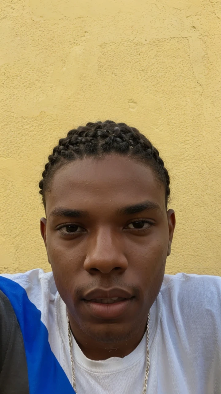 Young man with braids