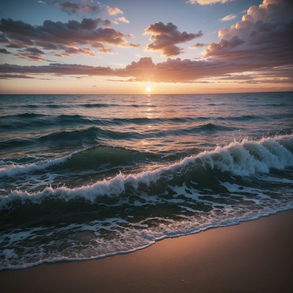 Image: Inspiring landscape**: A stunning sunset over an open field or a tranquil sea, representing a horizon of possibilities and hope.