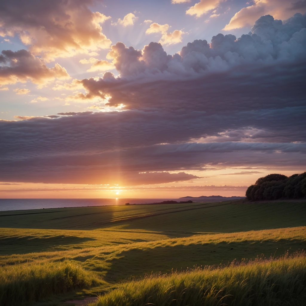 Image: Inspiring landscape**: A stunning sunset over an open field or a tranquil sea, representing a horizon of possibilities and hope.
