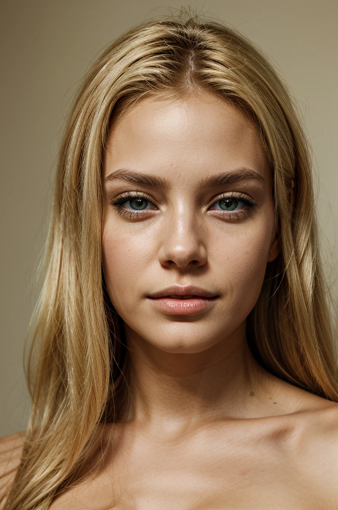blond hair woman 24 years latino ameriquaine lip luscious light green eyes ultra realistic