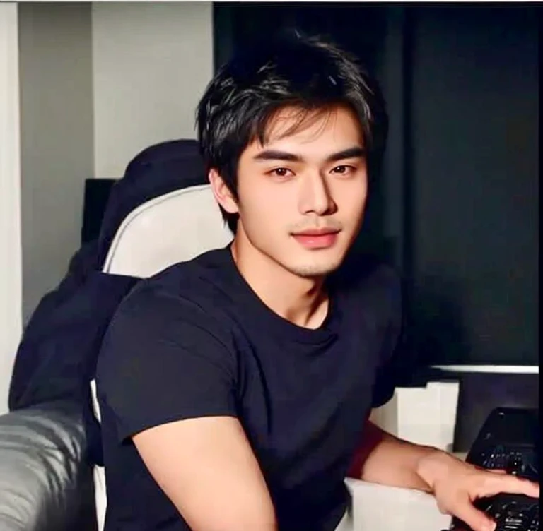 Aaraf wearing a white shirt and necklace stood in front of a bush., Haraf man looking at camera, perfect has a round face, A well-maintained model., Southeast Asian man with a round face, 3-D profile picture, 8K, 45,000,000 pixcls, realistic light colors, beautiful young asian man, charming anime,  Comfortable pose, Anime Asian man in real life, attractive handsome man, young asian man, Russian mixed with Japanese, perfect body, Freestyle photo of a handsome young man, beautiful asian man, The character is in her natural pose., Handsome Chad Chin, South Korean man, 2 8 years, 2 7 years, 
