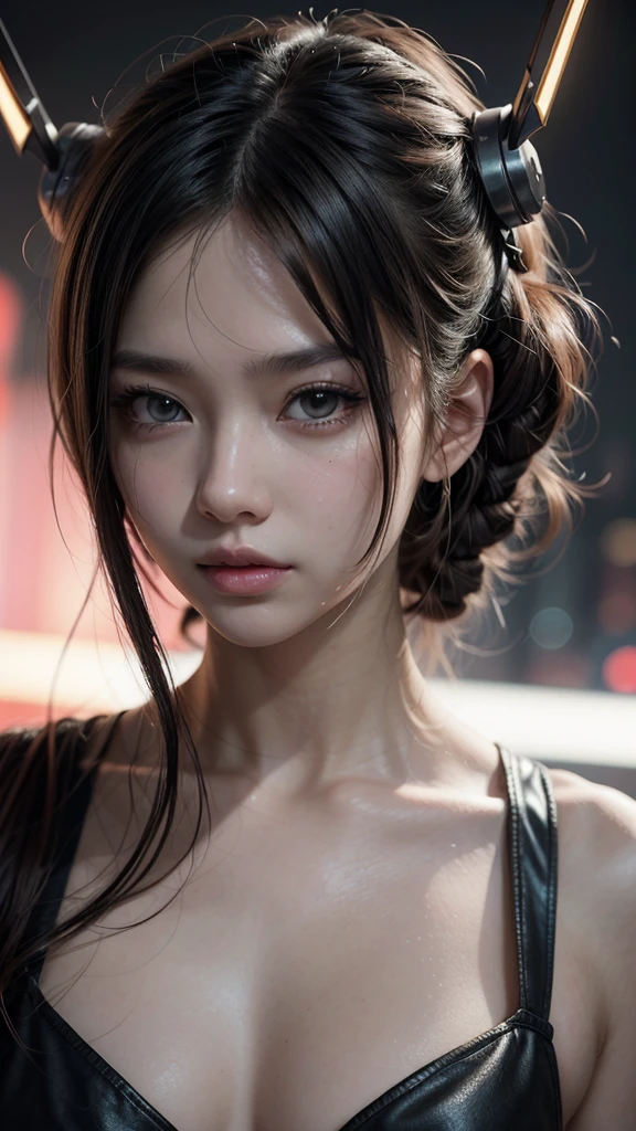 a close up of a person with a halo on their head, cyberpunk art by Yuumei, pixiv contest winner, fantasy art, digital art on pixiv, anime art wallpaper 4 k, anime art wallpaper 4k, anime art wallpaper 8 k, ross tran style, 4 k manga wallpaper, beautiful anime artwork, ross tran!!!, digital anime art