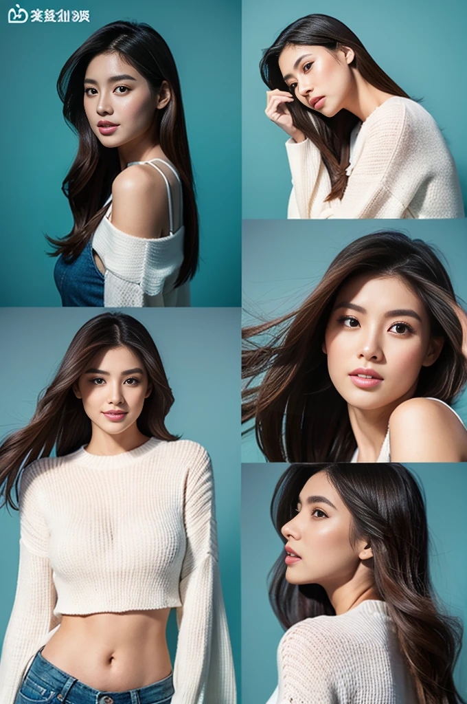 Giant beauties created using gene editing technology,Charming Shandong female model,Elongated face shape 1.3,,whole body