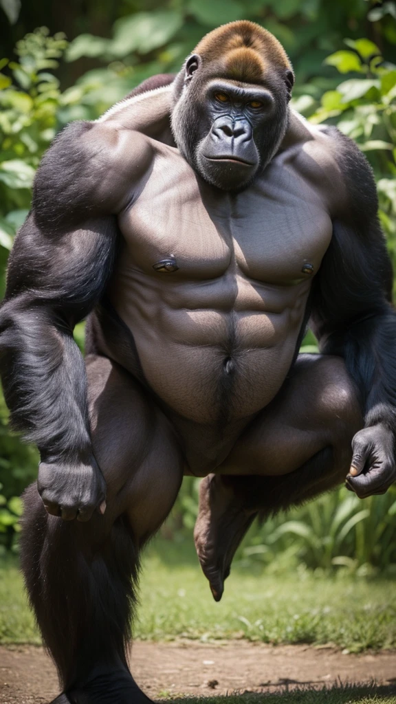 Handsome、cool、Realistic gorilla、男らA funny expression、Popularity、Masterpiece、high resolution、Wild Gorilla、Rin々A funny expression、muscle、whole body、I am working on the farm